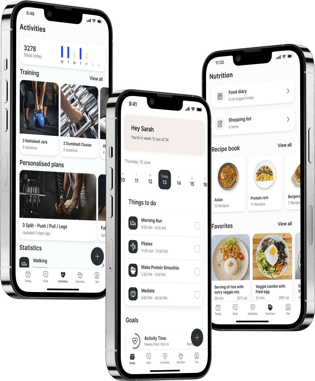 A mockup of the coaching app showcasing the features.